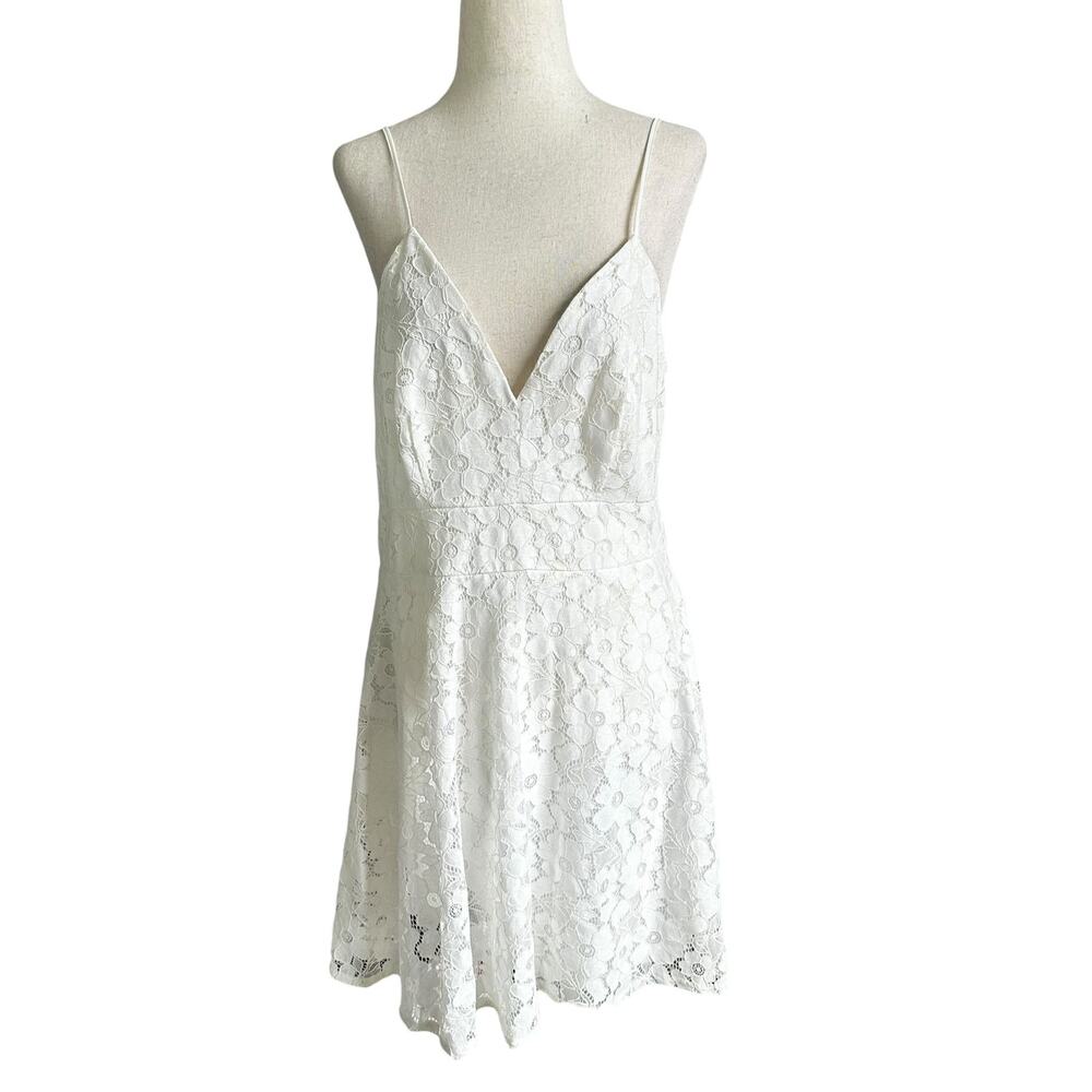 Loveriche White Lined Lace Dress Women's Size Medium | 5-32